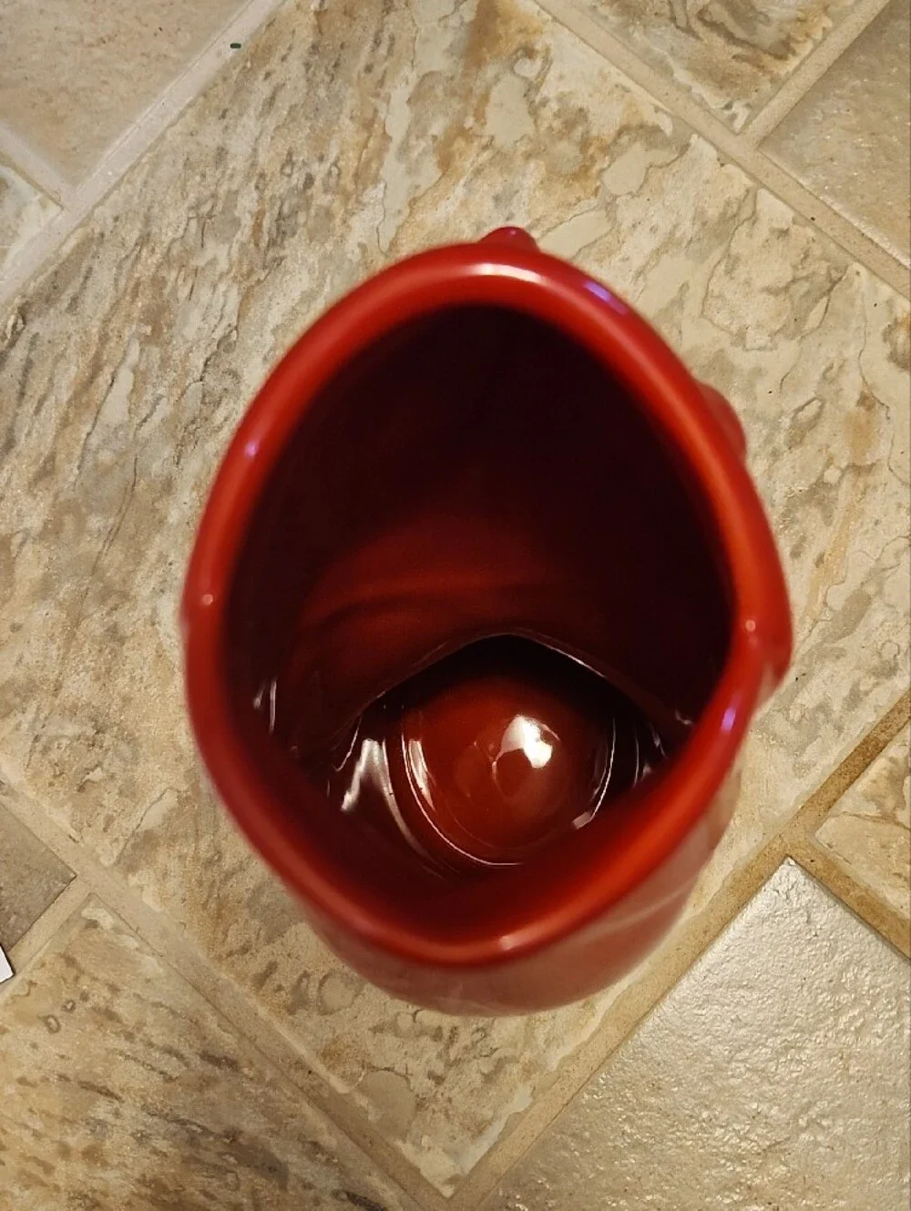 Red Ceramic Fish Gurgle Pot Sculptural Vase/ Pitcher - Decorative Home Accent